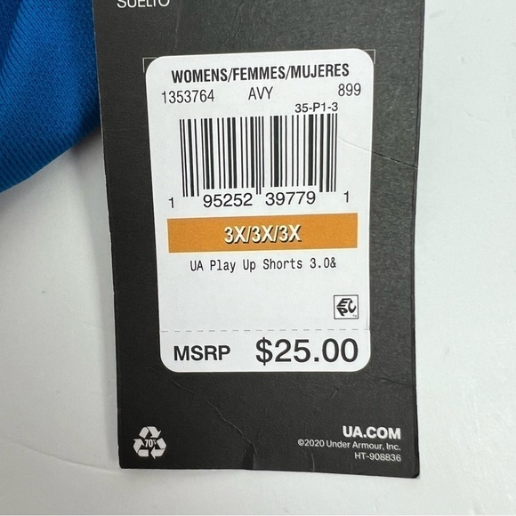 NWT Under ARMOUR Loose Heatgear Women’s Athletic Shorts Sz 3X Blue Elastic Waist - Picture 6 of 9